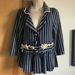 Vintage Blue Striped  Unbranded Blazer/Jacket